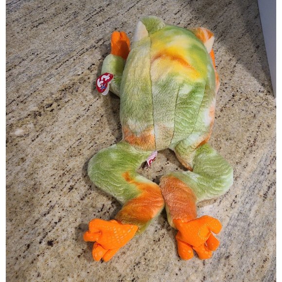 TY Beanie Buddies 2000 Prince the Frog 13" Orange Green - Picture 3 of 11